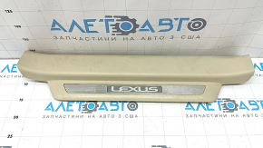 Prag ușă stânga față pentru Lexus RX350 RX450h 10-15 bej, cu ornamente cromate, zgârieturi