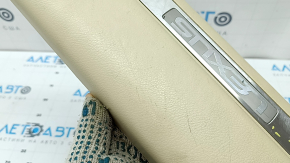 Накладка порога передняя левая Lexus RX350 RX450h 10-15 бежевая, с хромированной накладкой, царапины, вмятины, сломано крепление