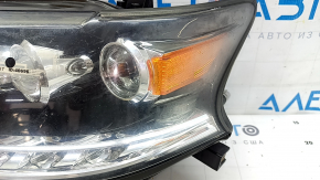 Фара передняя левая в сборе Lexus RX450h 13-15 рест LED + галоген, 3 линзы, под полировку, паутинка