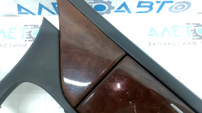 Накладка на центральную консоль под темное дерево подстаканник Lexus RX350 RX450h 13-15 черная, под джойстик, 2 части, царапины