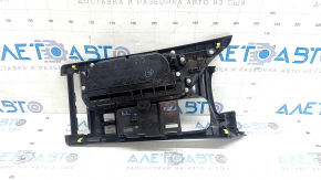 Накладка на центральную консоль под темное дерево подстаканник Lexus RX350 RX450h 13-15 черная, под джойстик, 2 части, царапины