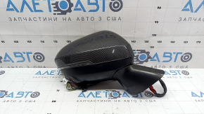 Зеркало боковое правое в сборе Mitsubishi Outlander 22-26 13+2 пинов, поворотник, подогрев, автоскладывание, BSM, камера, серебро, с накладкой под карбон
