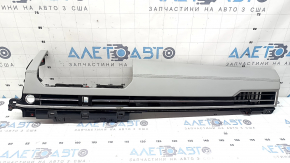 Ornamente panou față dreapta Mitsubishi Outlander 22-26 cu deflectoare, piele gri, negru lucios, gri cu crom, strat protector decojit