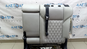 Спинка заднего ряда сидений 2 ряд левая Mitsubishi Outlander 22-26 кожа серая, с ремнем и подлокотником, с подогревом, с каркасом, стрельнувшая, под химчистку