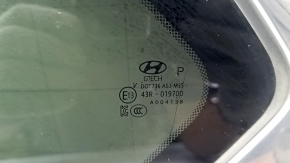 Форточка глухое стекло задняя левая Hyundai Santa FE 19-23 тонировка, хром, потерт хром