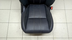 Пассажирское сиденье Land Rover Range Rover Velar 18-23 с airbag, электрическое, подогрев, комбинированная кожа черная с перфорацией, белая строчка, с подголовником
