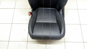 Водительское сиденье Land Rover Range Rover Velar 18-23 с airbag, электрическое, подогрев, комбинированная кожа черная с перфорацией, с подголовником, треснута боковая накладка