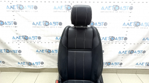 Водительское сиденье Land Rover Range Rover Velar 18-23 с airbag, электрическое, подогрев, комбинированная кожа черная с перфорацией, с подголовником, треснута боковая накладка