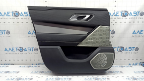 Panou ușă stânga față pentru Land Rover Range Rover Velar 18-23, piele neagră, cotieră din piele neagră, inserție din piele neagră, cotieră din piele neagră, ornament gri, cu iluminare din spate, cu mâner, zgârieturi