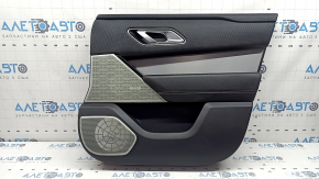 Panou ornamental ușă față dreapta pentru Land Rover Range Rover Velar 18-23, piele neagră, cotiera din piele neagră, inserție din piele neagră, cotiera din piele neagră, bandaj gri, cu iluminare din spate, cu mâner, zgârieturi
