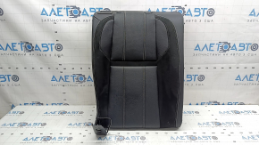 Spătar banchetă spate dreapta, al doilea rând, Land Rover Range Rover Velar 18-20, combinație de piele perforată neagră, cusături albe, cu ornamente