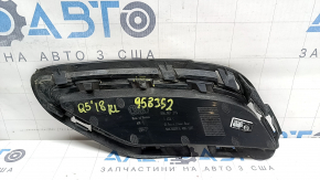Решетка заднего бампера левая Audi Q5 80A 18-20 структура, треснута, отсутствует фрагмент, надломано крепление