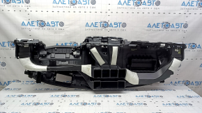 Торпедо передняя панель без AIRBAG Honda Accord 18-22 черная, под проекцию, с дефлекторами воздуховодов, надрыв ткани