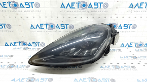 Фара передняя левая в сборе Porsche Cayenne 19-23 LED, Matrix beam, адаптив, темные линзы