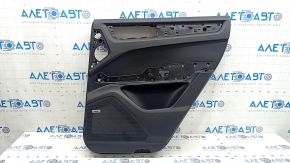 Обшивка двери карточка задняя правая Porsche Cayenne 19-23 Bose, кожзам, черная, без шторки, с решеткой динамика, надрывы