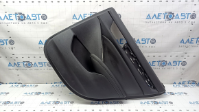 Ornamente ușă spate dreapta Honda Accord 19-22 negru, cu inserție din piele neagră, cotiera din piele neagră, fără ornamente, uzată