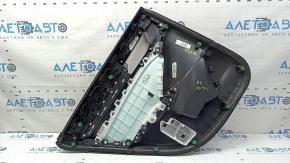 Ornamente ușă spate dreapta Honda Accord 19-22 negru, cu inserție din piele neagră, cotiera din piele neagră, fără ornamente, uzată