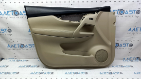 Panou ușă stânga față pentru Nissan Rogue 17-20, bej cu inserție din piele neagră, cotieră din piele bej, cu inserție din spumă cu memorie, uzat, curățabil chimic