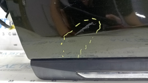 Дверь в сборе передняя левая Nissan Rogue 14-20 keyless, зеленый EAN, нижняя хром накладка, потерта