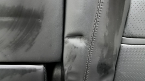 Спинка заднего ряда 2 ряд левая Porsche Cayenne 19-26 с airbag, кожа черная с перфорацией, Comfort, с салазками и черным ремнем безопасности, подогрев, примято, царапины