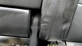 Спинка заднего ряда 2 ряд левая Porsche Cayenne 19-26 с airbag, кожа черная с перфорацией, Comfort, с салазками и черным ремнем безопасности, подогрев, примято, царапины