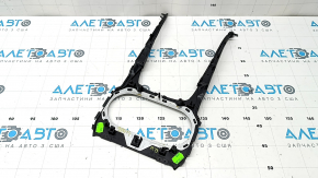 Ornamente console centrale superioare pentru Porsche Cayenne 19-23, negre cu crom, zgârieturi
