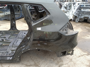 Aripă spate stânga Nissan Rogue 14-20 sub BSM, pe caroserie, verde, bara de protecție