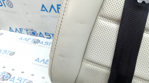 Spătar banchetă spate, al doilea rând, stânga, Mazda CX-5 17-18, piele gri, perforată, cu centură, fără tetieră, curățabil chimic, piele lovită
