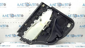 Panou decorativ ușă spate dreapta Ford Edge 19-24 negru, SEL, ST-Line, inserție piele neagră, cotiera piele neagră, cu ornamente și control ridicare geam, cu mâner, uzat