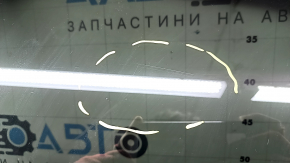 Ansamblu ușă spate stânga pentru Audi A6 C7 12-18 fără cheie, negru LY9T, garnitură centrală cromată, mâner cromat, lovituri, zgârieturi pe sticlă, ciobiri