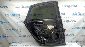 Ansamblu ușă spate stânga pentru Audi A6 C7 12-18 fără cheie, negru LY9T, garnitură centrală cromată, mâner cromat, lovituri, zgârieturi pe sticlă, ciobiri