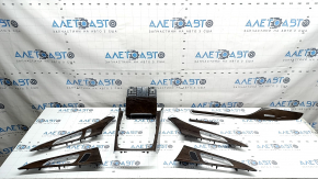 Set panouri decorative interioare pentru Audi A6 C7 12-18, lemn gri-maro, memorie șofer, "quattro", zgârieturi