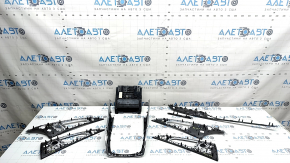Set panouri decorative interioare pentru Audi A6 C7 12-18, lemn gri-maro, memorie șofer, "quattro", zgârieturi
