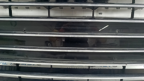 Решетка радиатора в сборе Audi A6 C7 16-18 рест, с эмблемой "quattro", черный глянец+хром, под парктроники, полез хром, незаводские отверстия, тычки, сколы, надломаны крепления