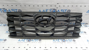 Решетка радиатора grill в сборе Hyundai Tucson 22-24 под камеру, черная