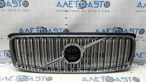 Grila radiatorului cu emblema Volvo XC90 16-19 gri, contur cromat, fără cameră