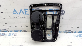 Ornamente consolă centrală Hyundai Tucson 22-26 cu suporturi pentru pahare pentru scaune încălzite și selector cu butoane, zgâriată, uzată