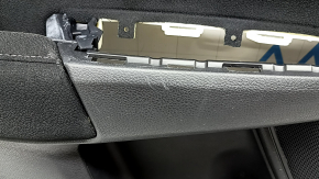 Обшивка двери карточка передняя левая Honda CRV 17-22 черная, подлокотник черная ткань, вставка черная ткань, молдинг под дерево светлое, под память, под чистку, царапины, потёртость