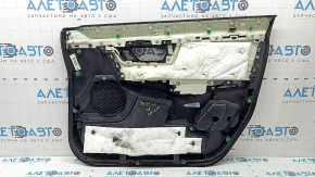 Обшивка двери карточка передняя левая Honda CRV 17-22 черная, подлокотник черная ткань, вставка черная ткань, молдинг под дерево светлое, под память, под чистку, царапины, потёртость