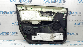 Обшивка двери карточка передняя правая Honda CRV 17-22 черная, подлокотник черная ткань, вставка черная ткань, молдинг под дерево светлое, под чистку, потёрта