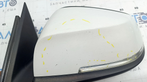 Ansamblu oglindă retrovizoare stânga pentru BMW Seria 3 F30 4D 13-18 SUA, 5 pini, suport mat, semnalizator, reglare automată a intensității luminii, alb, ciobiri, zgârietură pe sticlă, zgârietură pe semnalizator