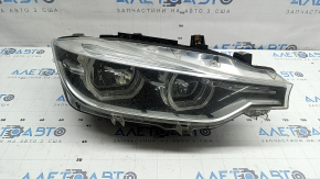 Ansamblu far LED față dreapta BMW 3 F30 16-18, ciobit, necesită lustruire