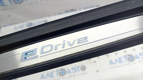 Накладка порога передняя правая наружная BMW 3 F30 12-18 черная с хромом, E-Drive, царапины