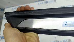 Накладка порога передняя правая наружная BMW 3 F30 12-18 черная с хромом, E-Drive, царапины