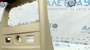 Накладка центральной консоли задняя BMW 3 F30 12-18 бежевая venetobeige, под дефлектор, прикуриватель и под подогрев задних сидений, царапины