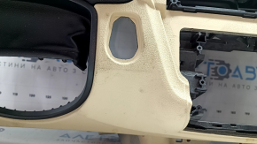 Bord față cu airbag BMW 3 F30 12-18 4p, negru cu bej, fără proeminențe, zgârieturi, plasă ruptă, necesită curățare