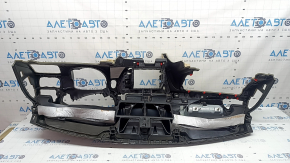 Bord față cu airbag BMW 3 F30 12-18 4p, negru cu bej, fără proeminențe, zgârieturi, plasă ruptă, necesită curățare