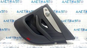 Ornamente ușă, spate dreapta, Mercedes GLC 16-22, piele neagră, pachet AMG, Burmester, cotieră și inserție, piele neagră, ornament gri, cu iluminare din spate, fără perdea, cu mâner, zgârieturi