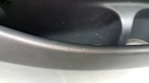 Panou ușă stânga față, Mercedes GLC 16-22, piele neagră, pachet AMG, Burmester, cotieră și inserție, piele neagră, ornament gri, cu iluminare din spate, cu mâner, crestături, zgârieturi, necesită curățare