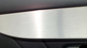 Panou ușă stânga față, Mercedes GLC 16-22, piele neagră, pachet AMG, Burmester, cotieră și inserție, piele neagră, ornament gri, cu iluminare din spate, cu mâner, crestături, zgârieturi, necesită curățare